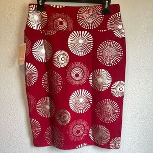 Lularoe Red Elegant Cassie Pencil Skirt-Medium